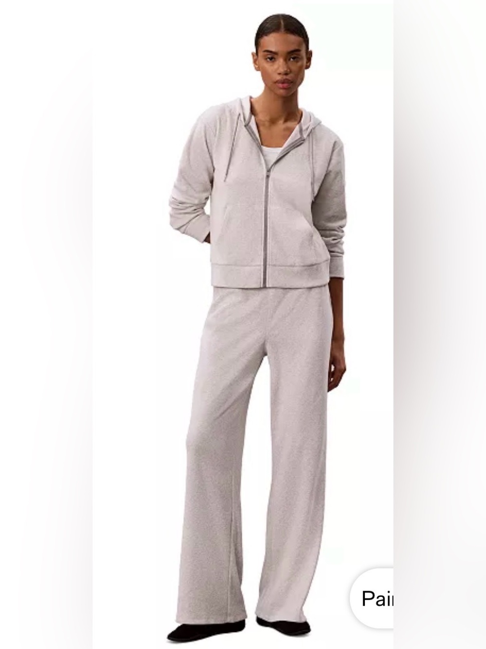 Calvin Klein Light Grey Velour Lounge Set